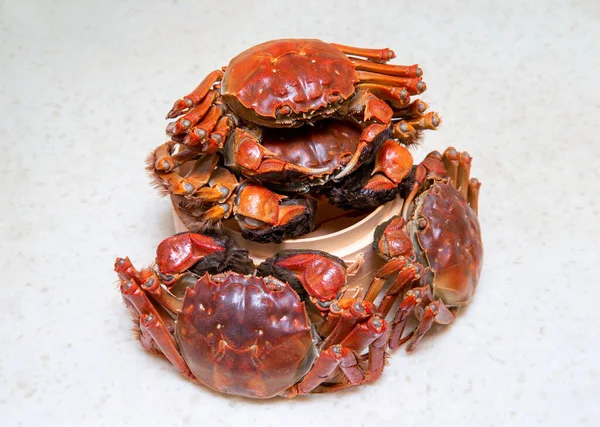 Cooked Chinese hairy crab isolated on white