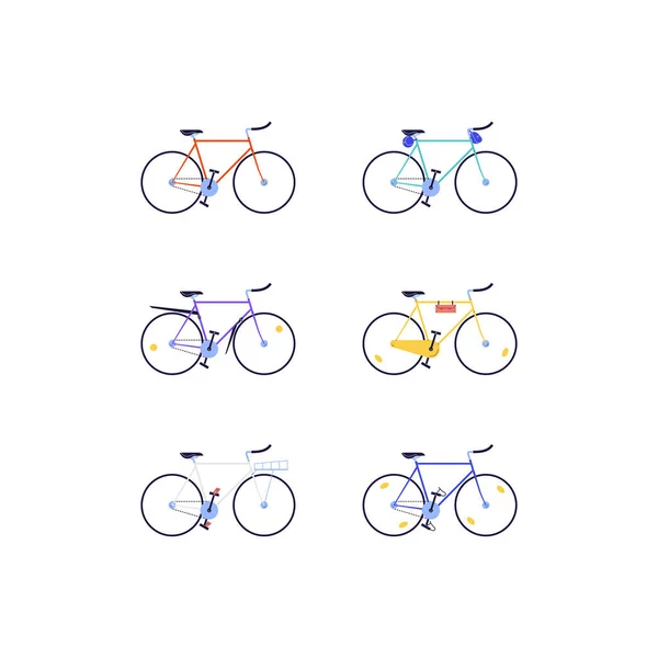 Set grafico biciclette a scatto fisso — Vettoriale Stock