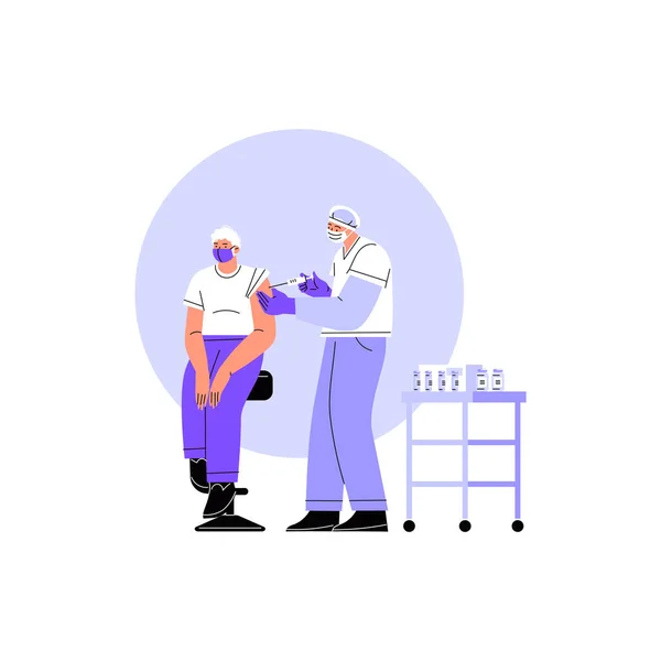 Illustration de vaccination covid — Image vectorielle