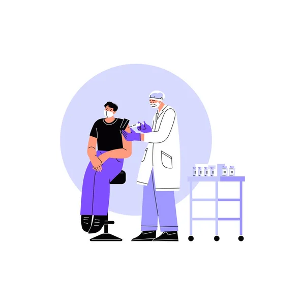 Illustrazione della vaccinazione Covid — Vettoriale Stock