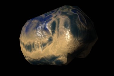 Kaya oval parlak bir yüzey gibi üç boyutlu belirsiz bir şekil.