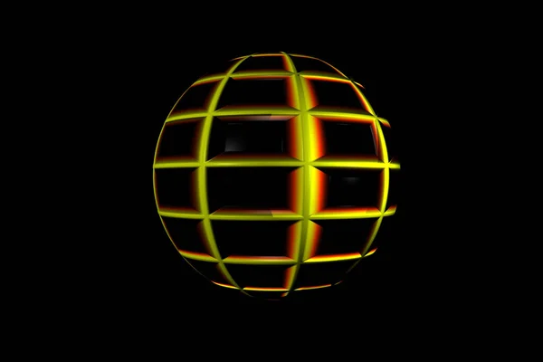 3d abstract figure sphere light green gride texture