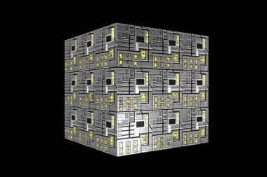3d soyut küp tekno dokusu