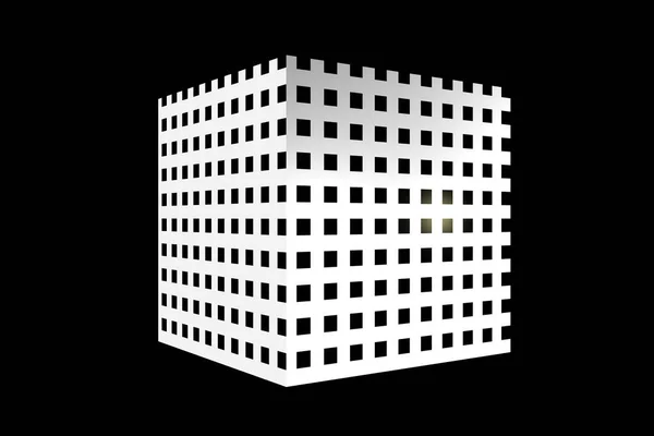 Abstrato Figura Cubo Branco Gaiola Textura — Fotografia de Stock