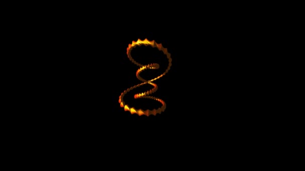 Spirala Aur Redată Rotește Fundal Negru — Videoclip de stoc