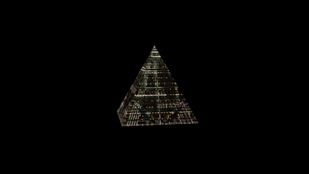 Pyramid Render Rotate Space Station Texture — Vídeo de Stock