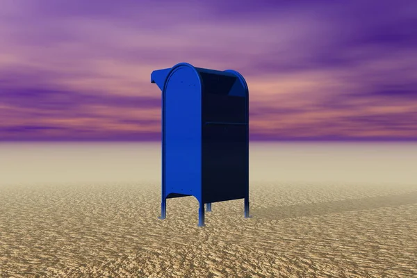 Mailbox Desert Surreal Scene — Stock Photo, Image