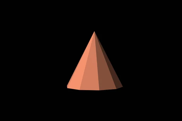 Postava Podobě Stran Piramid Černé Pozadí — Stock fotografie