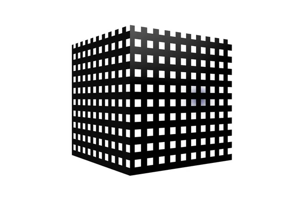 抽象图形立方体笼纹理白色背景3D渲染 — 图库照片