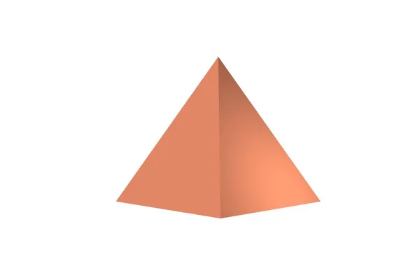 Фігура Примітивна Піраміда Відображає Білий Фон — стокове фото