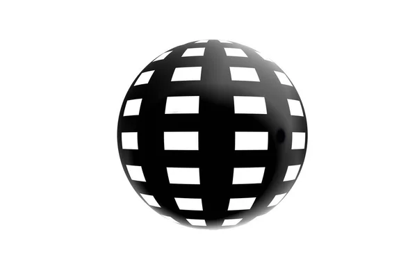 Abstrakte Figur Kugel Schwarzes Gitter Rendering Weißer Hintergrund — Stockfoto