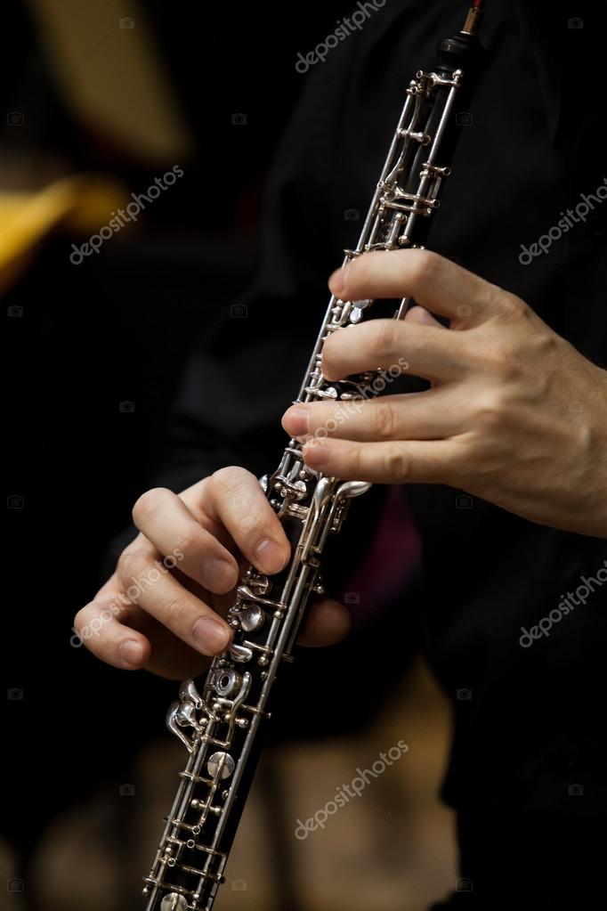Human Hand playing the oboe — Stock Photo © Furtseff 108293444