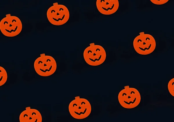 Black Halloween Background Scary Pumpkins — Stock Photo, Image