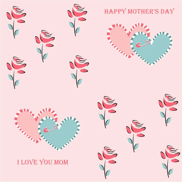 Szczęśliwy Dzień Matki kartka z życzeniami — Wektor stockowy