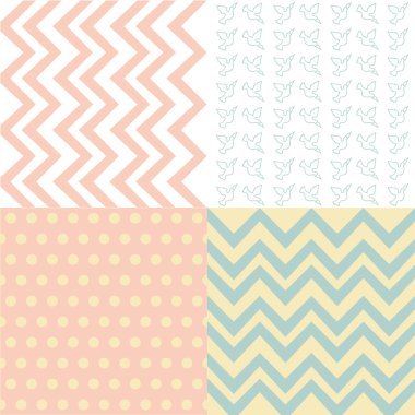 4 arka plan deseni, geometrik sorunsuz kumaş deseni kümesi