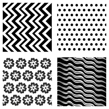 4 arka plan deseni, geometrik sorunsuz kumaş deseni kümesi