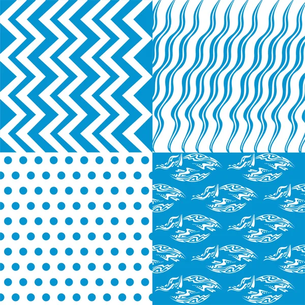 Set of 4 background pattern,geometric seamless fabric pattern — Stock Vector