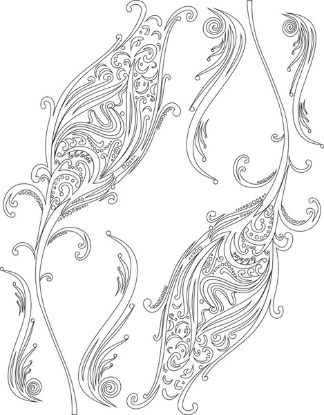 Mandala blanco y negro, patrón floral — Vector de stock