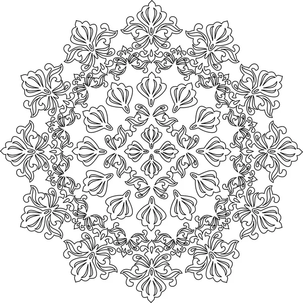 Schwarz-weißes Mandala, Mandala Malvorlagen, Malvorlagen Mandala — Stockvektor