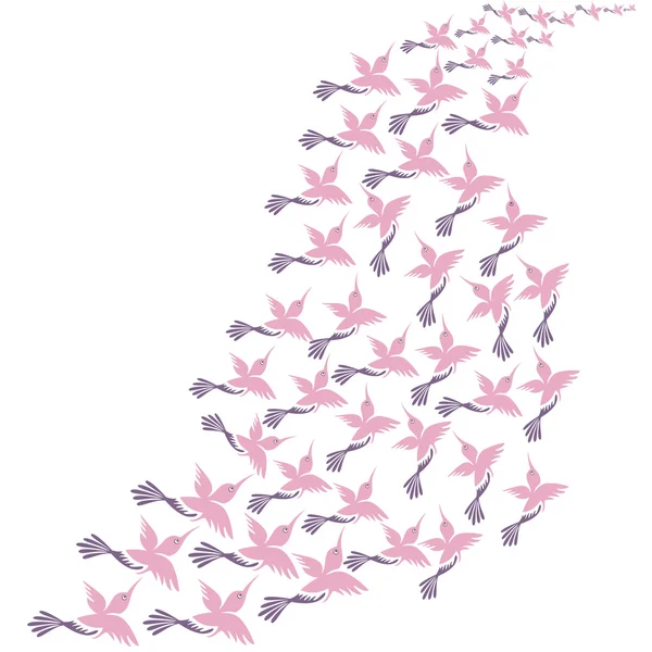 Danza de aves, aves migratorias — Vector de stock