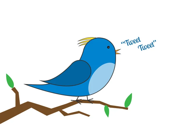 Bird tweeting vector — Stock Vector