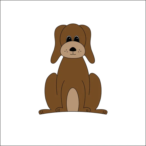 Ilustração de um vetor de cão marrom — Vetor de Stock