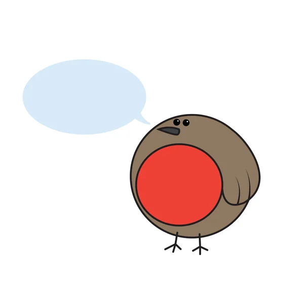 Cartoon Robin with a speech bubble — Stock Vector
