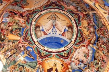 Ortodoks Kilisesi fresk. Rila Manastırı Bulgaristan