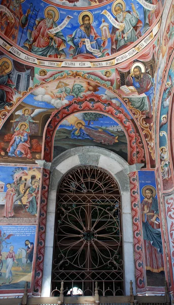 Frescos de la Iglesia Ortodoxa. Monasterio de Rila Bulgaria —  Fotos de Stock