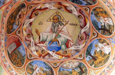 Ortodoks Kilisesi fresk. Rila Manastırı Bulgaristan