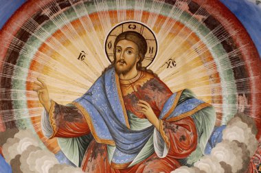 Ortodoks Kilisesi fresk. Rila Manastırı Bulgaristan