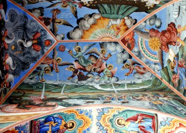 Картина, постер, плакат, фотообои "фрески православной церкви. рильский монастырь
", артикул 74751779