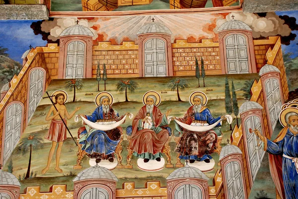 Frescoes of the Orthodox Church. Rila Monastery Bulgaria — Stock Photo, Image