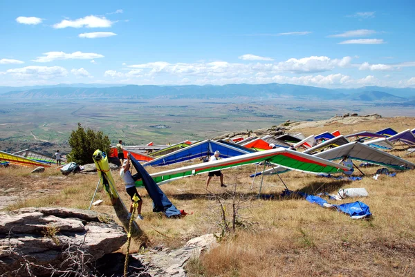 Delta planları başlangıç ayarlamak ve kalkışa hazır. — Stok fotoğraf