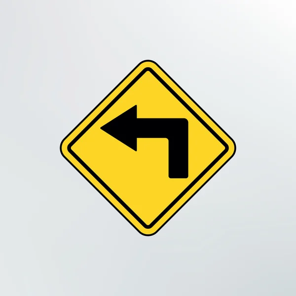 Left turn ahead icon. — Stock Vector