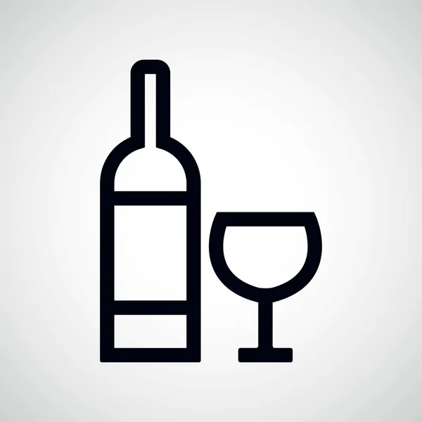 Botella de vino y vidrio. — Archivo Imágenes Vectoriales