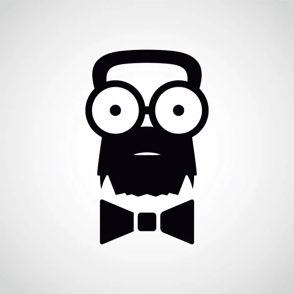 Una persona con barba y pajarita . — Vector de stock