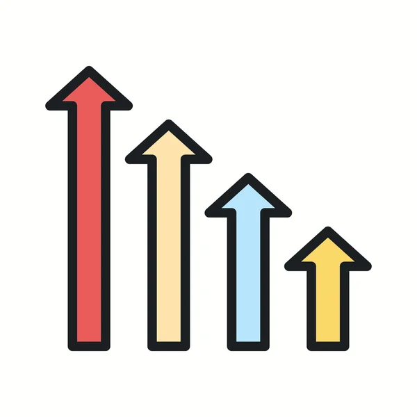 Icona del grafico di crescita . — Vettoriale Stock