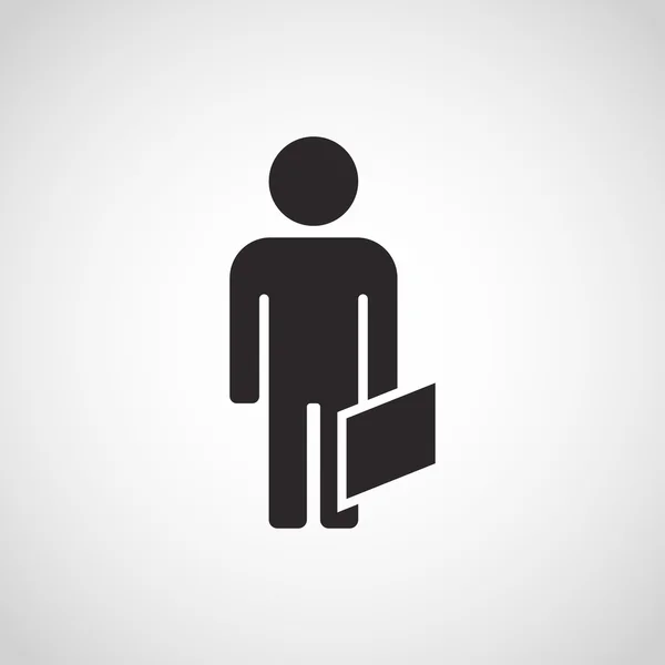 Businessman standing with a suitcase. — Stock Vector