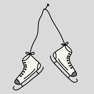 Duvarda asılı eski paten.