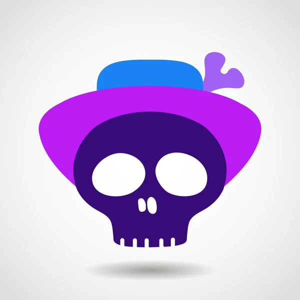 Skull With Hat.vector illustration. — Stock Vector