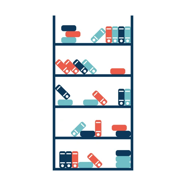 Bookcase on a white background.vector illustration. — Stock Vector