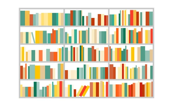 Colorful bookcase.vector illustration. — Stock Vector