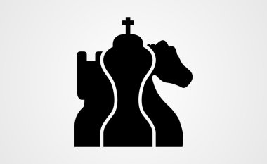 Satranç figures.vector illüstrasyon.