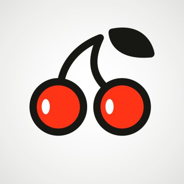 kiraz icon.vector illüstrasyon.