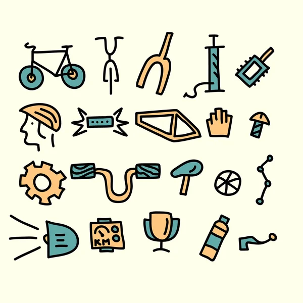 Bicycle parts and accessories.vector illustration. — Stock Vector