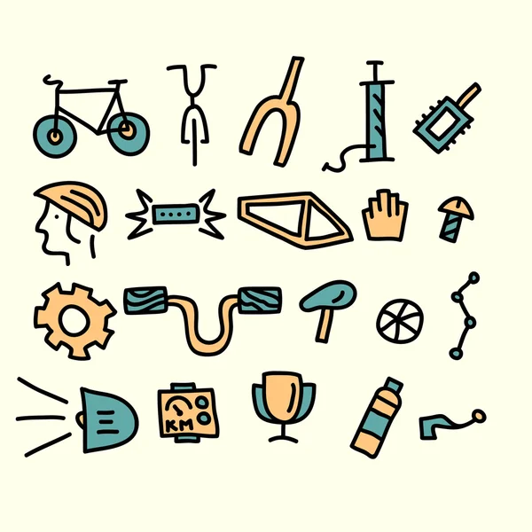 Bicycle parts and accessories.vector illustration. Royalty Free Stock Vectors