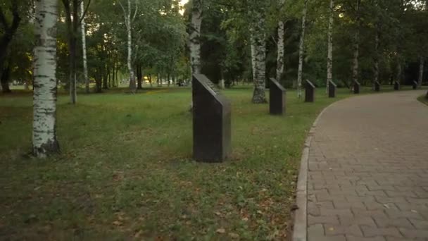 Парк Памятниками Честь Победы Великой Отечественной Войне — стоковое видео