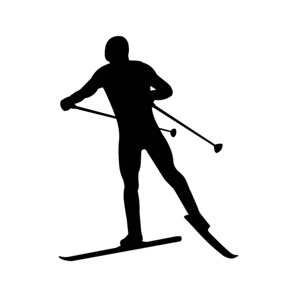 Изолированная Фигура Человека Лыжах — стоковый вектор