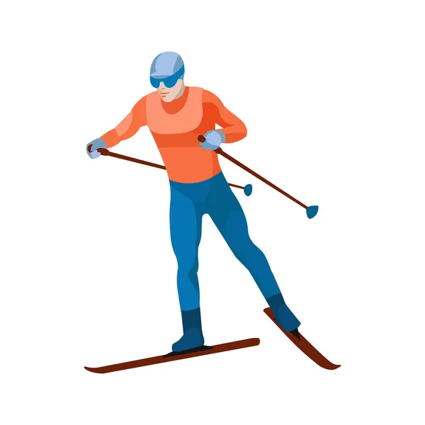 Figure isolée d'un skieur de course — Image vectorielle